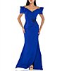 Color:Royal - Image 1 - Off-The-Shoulder Beaded 3D Waist Flower Mermaid Gown