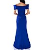 Color:Royal - Image 2 - Off-The-Shoulder Beaded 3D Waist Flower Mermaid Gown