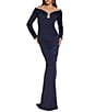 Terani Couture Off The Shoulder Long Sleeve Beaded Gown - Image 1