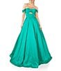 Color:Emerald - Image 1 - Off The Shoulder Peekaboo Cut Out Ballgown