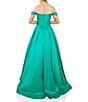 Color:Emerald - Image 2 - Off The Shoulder Peekaboo Cut Out Ballgown