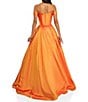Color:Tangerine - Image 2 - Off The Shoulder Peekaboo Cut Out Ballgown