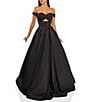 Color:Black - Image 1 - Off The Shoulder Peekaboo Cut Out Ballgown