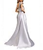 Terani Couture Off-The-Shoulder Ruched Bodice With Beading Mikado Mermaid Gown, Color:Silver - Image 2