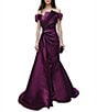 Terani Couture Off-The-Shoulder Ruched Bodice With Beading Mikado Mermaid Gown - Image 1