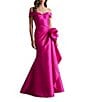 Terani Couture Off-the-Shoulder Ruffle Front Mikado Gown - Image 1