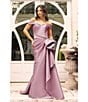 Terani Couture Off-the-Shoulder Ruffle Front Mikado Gown, Color:Mauve - Image 3