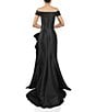 Terani Couture Off-the-Shoulder Ruffle Front Mikado Gown, Color:Black - Image 2