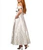 Terani Couture Off The Shoulder Side Pockets Brocade Tea Length Dress - Image 2