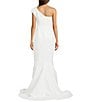 Terani Couture One Shoulder 3D Ruffle Front Front Jacquard Mermaid Gown - Image 2