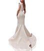 Terani Couture One Shoulder 3D Ruffle Front Front Jacquard Mermaid Gown, Color:Champagne - Image 2