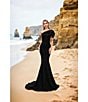 Terani Couture One Shoulder Asymmetric Mermaid Gown, Color:Black - Image 2