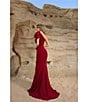 Terani Couture One Shoulder Asymmetric Mermaid Gown, Color:Wine - Image 4