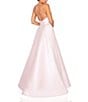 Color:Blush - Image 2 - Sleeveless One Shoulder Beaded Strap Back Detail Ball Gown