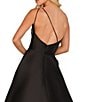 Color:Black - Image 4 - Sleeveless One Shoulder Beaded Strap Back Detail Ball Gown