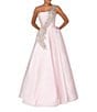 Terani Couture Sleeveless One Shoulder Beaded Strap Back Detail Ball Gown - Image 1