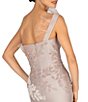 Color:Champagne - Image 4 - One Shoulder Beaded Tulle Mermaid Gown