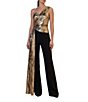 Terani Couture One Shoulder Metallic Drape Jumpsuit - Image 1