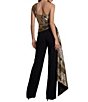 Terani Couture One Shoulder Metallic Drape Jumpsuit - Image 2