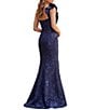 Terani Couture One Shoulder Ruffle Brocade Mermaid Gown - Image 2