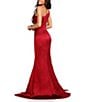 Color:Port - Image 2 - One Shoulder Sleeveless Side Cut Out with Beaded Trim Mermaid Gown