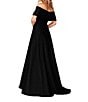 Terani Couture Pleated Off-the-Shoulder A-Line Gown, Color:Black - Image 2