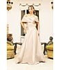 Terani Couture Pleated Off-the-Shoulder Waist Applique Ball Gown, Color:Taupe - Image 3