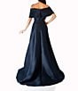 Terani Couture Pleated Off-the-Shoulder Waist Applique Ball Gown, Color:Navy - Image 2