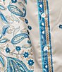 Terani Couture Round Neck Long Sleeve Printed Satin Shirtdress, Color:Blue Multi - Image 3