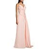 Terani Couture Satin Strapless Sleeveless Drape Side Mermaid Gown, Color:Blush - Image 5