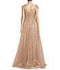 Color:Gold/Silver - Image 2 - Sequin Asymmetrical Neck Cap Sleeve Ball Gown