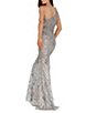 Color:Pewter Bronze - Image 2 - Sequin Beaded One Shoulder Sleeveless Embroidered Mermaid Gown