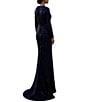 Terani Couture Sequin Mesh V-Neck Long Sleeve Sheath Long Dress - Image 2