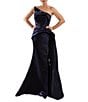 Terani Couture Shimmer Knit Asymmetric Strapless High Slit Gown - Image 5