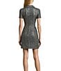 Terani Couture Short Sleeve Sequin Tweed A-Line Mini Dress - Image 3