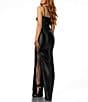 Terani Couture Sleeveless Ribbon Lace Front & Side Stretch Satin Column Gown - Image 2