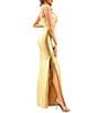 Terani Couture Sleeveless Ribbon Lace Front & Side Stretch Satin Column Gown - Image 4