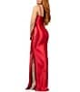 Terani Couture Sleeveless Ribbon Lace Front & Side Stretch Satin Column Gown - Image 6