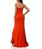 Terani Couture Strapless 3D Ruffle Front Slit Crepe Sheath Gown, Color:Spice - Image 2