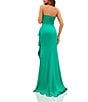 Terani Couture Strapless 3D Ruffle Front Slit Crepe Sheath Gown, Color:Emerald - Image 2
