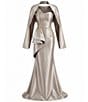 Terani Couture Strapless Beaded Mikado Gown With Shawl - Image 4