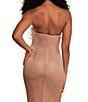 Color:Nude - Image 4 - Strapless Sleeveless Feather Embellished Mermaid Gown