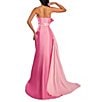 Color:Mauve Blush - Image 2 - Taffeta Strapless Asymmetrical Bodice Two-Tone Drape Mermaid Dress