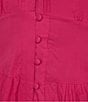 Terani Couture V-Neck Long Sleeve Button Front Eyelet Trim Midi Dress, Color:Bright Fuchsia - Image 3