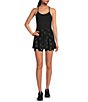 Color:Multi - Image 1 - Daisys On Black TLC Sleeveless Scoop Neck Criss Cross Back Detail Tennis Dress