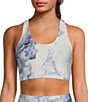Color:Natural Marble - Image 1 - Natural Marble DuoKnit Uplift Scoop Neck Sleeveless Racerback Coordinating Sports Bra