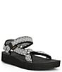 Color:Boho Black/White - Image 1 - Women's Midform Universal Printed Platform Sandals