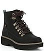 Color:Black - Image 1 - Women's Midform Water Resistant Leather Platform Hiker Booties