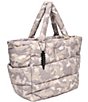 Color:Stone Camo - Image 4 - Quinn Puffy Quilted Nylon Camo Print Tote Bag