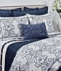 Color:Indigo - Image 1 - Faux Linen Coverlet Set